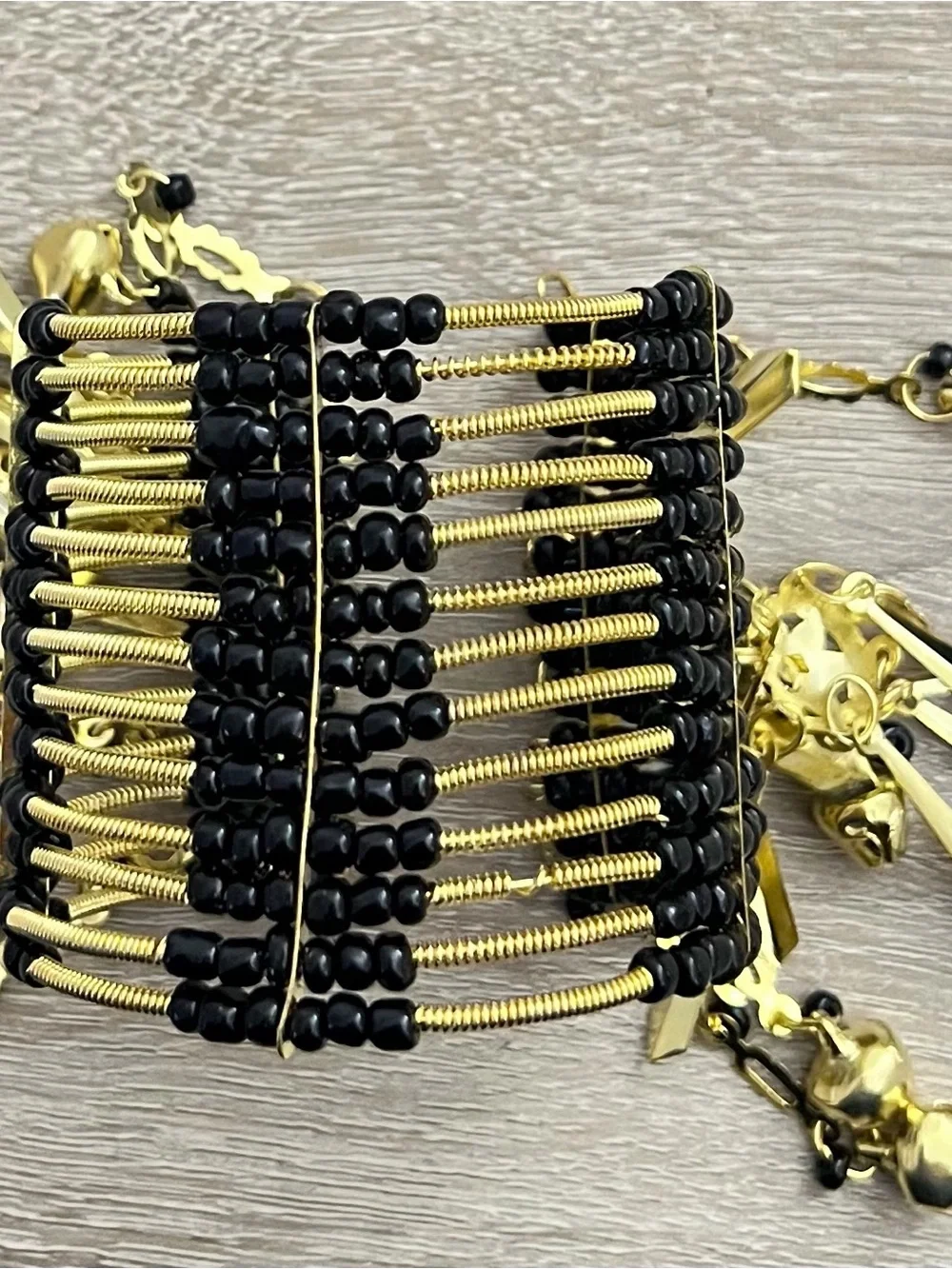 Boho Tribal Bracelet Bundle Red Black Gold & Silver Cuff New